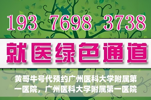 黄哥牛号代预约广州医科大学附属第一医院，广州医科大学附属第一医院黄哥牛号预约启动