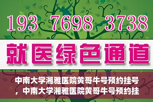 中南大学湘雅医院黄哥牛号预约挂号，中南大学湘雅医院黄哥牛号预约挂号攻略，轻松挂号，无忧就医体验