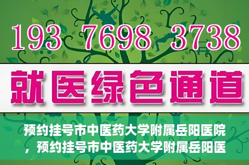 预约挂号市中医药大学附属岳阳医院，预约挂号市中医药大学附属岳阳医院，一站式便捷医疗体验等你来享！
