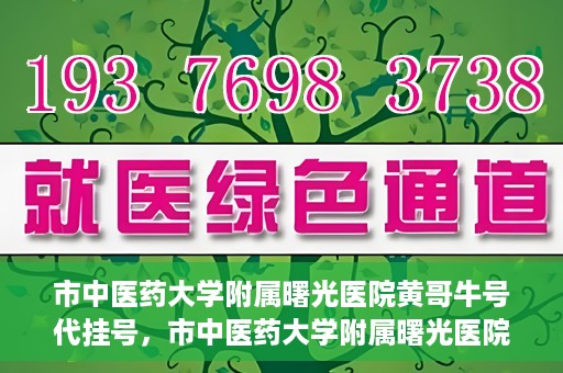 市中医药大学附属曙光医院黄哥牛号代挂号，市中医药大学附属曙光医院黄哥牛号代挂号服务解析