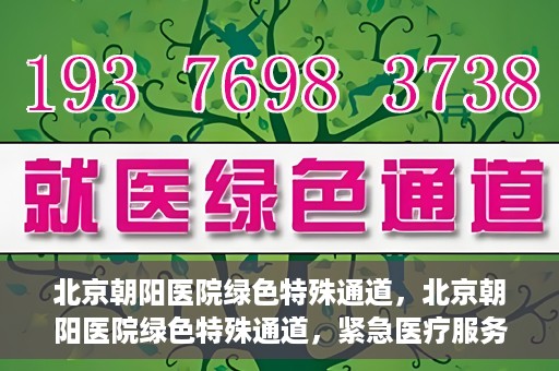 北京朝阳医院绿色特殊通道，北京朝阳医院绿色特殊通道，紧急医疗服务的速度与温情