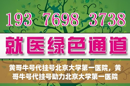 黄哥牛号代挂号北京大学第一医院，黄哥牛号代挂号助力北京大学第一医院就医便捷化