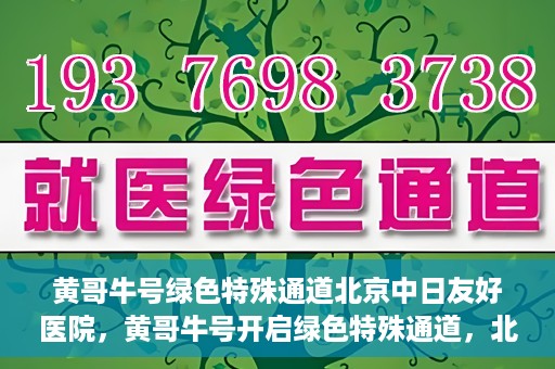 黄哥牛号绿色特殊通道北京中日友好医院，黄哥牛号开启绿色特殊通道，北京中日友好医院助力健康之路