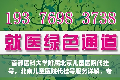 首都医科大学附属北京儿童医院代挂号，北京儿童医院代挂号服务详解，专业医疗与便捷服务的结合
