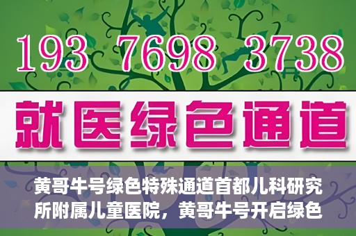 黄哥牛号绿色特殊通道首都儿科研究所附属儿童医院，黄哥牛号开启绿色特殊通道，助力首都儿科研究所附属儿童医院服务升级