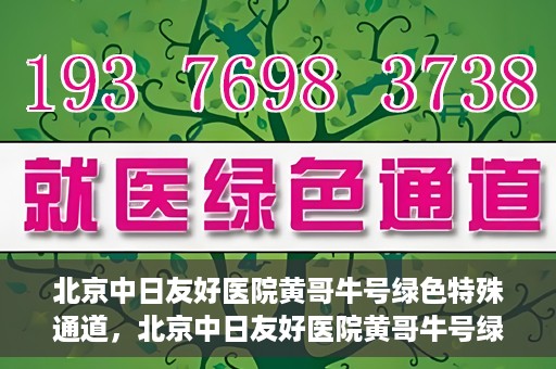 北京中日友好医院黄哥牛号绿色特殊通道，北京中日友好医院黄哥牛号绿色就医特殊通道解析