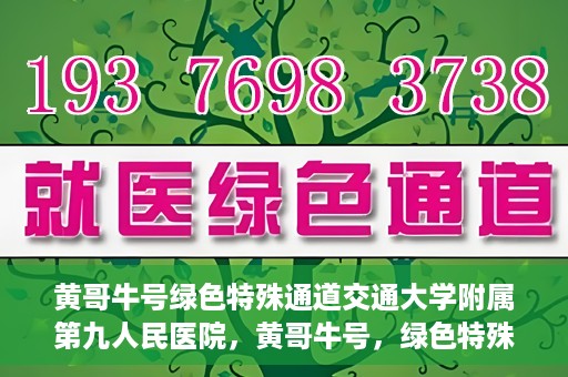 黄哥牛号绿色特殊通道交通大学附属第九人民医院，黄哥牛号，绿色特殊通道下的交通大学附属第九人民医院新篇章