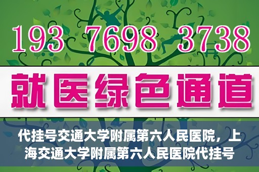 代挂号交通大学附属第六人民医院，上海交通大学附属第六人民医院代挂号服务解析