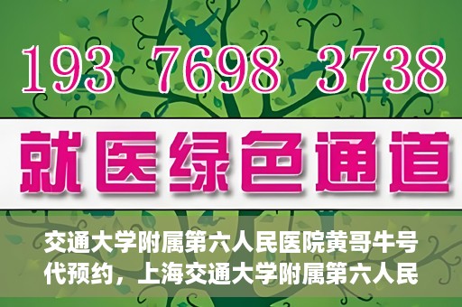交通大学附属第六人民医院黄哥牛号代预约，上海交通大学附属第六人民医院黄哥牛号预约服务启动