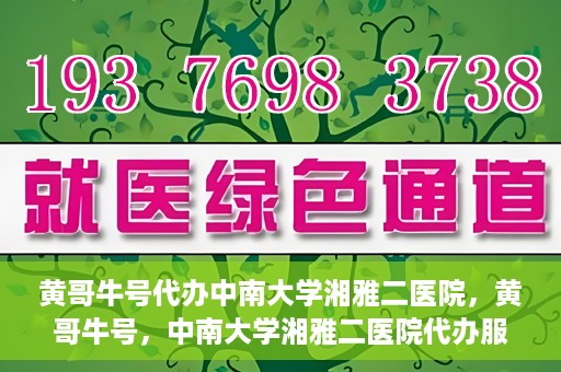 黄哥牛号代办中南大学湘雅二医院，黄哥牛号，中南大学湘雅二医院代办服务详解
