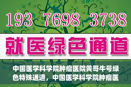 中国医学科学院肿瘤医院黄哥牛号绿色特殊通道，中国医学科学院肿瘤医院黄哥牛号，绿色特殊通道开启健康之门