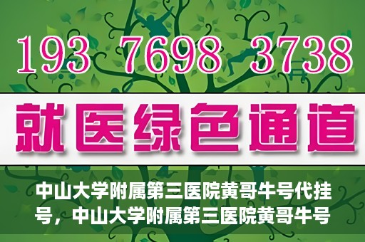中山大学附属第三医院黄哥牛号代挂号，中山大学附属第三医院黄哥牛号助您轻松挂号就医