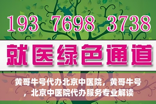 黄哥牛号代办北京中医院，黄哥牛号，北京中医院代办服务专业解读