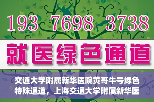 交通大学附属新华医院黄哥牛号绿色特殊通道，上海交通大学附属新华医院黄哥牛号绿色就医特殊通道解析