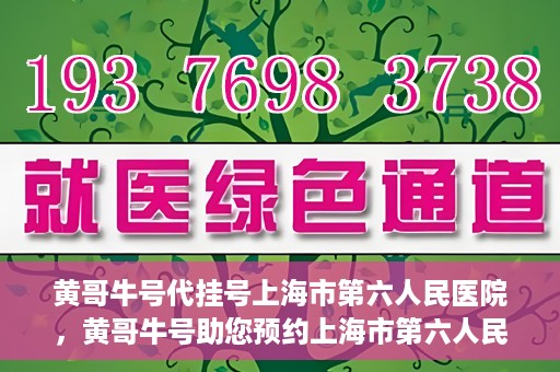 黄哥牛号代挂号上海市第六人民医院，黄哥牛号助您预约上海市第六人民医院挂号服务