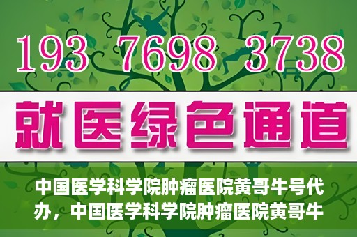 中国医学科学院肿瘤医院黄哥牛号代办，中国医学科学院肿瘤医院黄哥牛号挂号代办服务解析