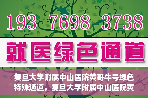 复旦大学附属中山医院黄哥牛号绿色特殊通道，复旦大学附属中山医院黄哥牛号，绿色特殊通道开启健康之门