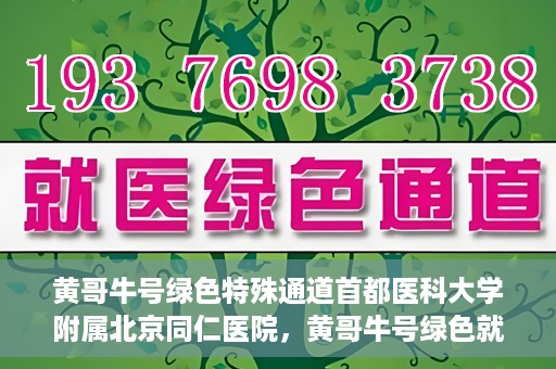 黄哥牛号绿色特殊通道首都医科大学附属北京同仁医院，黄哥牛号绿色就医通道，北京同仁医院的特殊通道探索