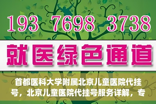 首都医科大学附属北京儿童医院代挂号，北京儿童医院代挂号服务详解，专业医疗与便捷服务的结合