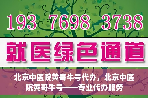 北京中医院黄哥牛号代办，北京中医院黄哥牛号——专业代办服务