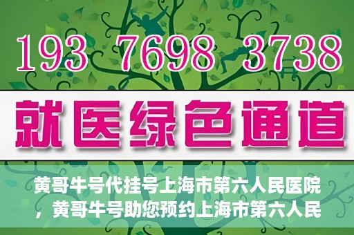 黄哥牛号代挂号上海市第六人民医院，黄哥牛号助您预约上海市第六人民医院挂号服务