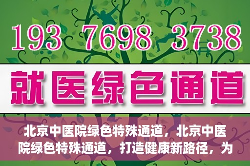 北京中医院绿色特殊通道，北京中医院绿色特殊通道，打造健康新路径，为患者解忧解困