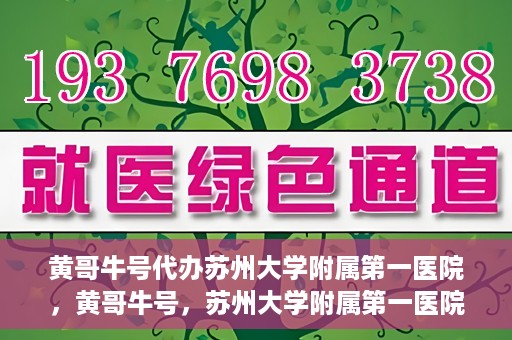 黄哥牛号代办苏州大学附属第一医院，黄哥牛号，苏州大学附属第一医院代办服务详解
