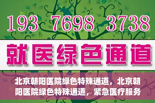 北京朝阳医院绿色特殊通道，北京朝阳医院绿色特殊通道，紧急医疗服务的速度与温情