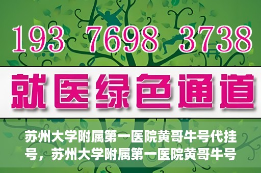 苏州大学附属第一医院黄哥牛号代挂号，苏州大学附属第一医院黄哥牛号代挂号服务解析