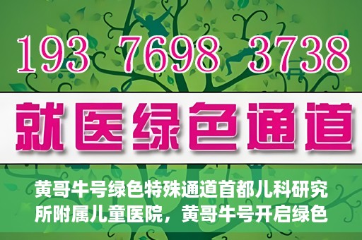黄哥牛号绿色特殊通道首都儿科研究所附属儿童医院，黄哥牛号开启绿色特殊通道，助力首都儿科研究所附属儿童医院服务升级