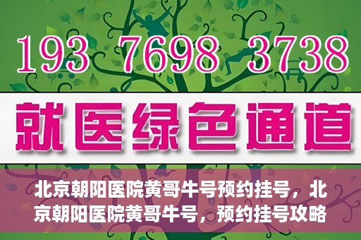 北京朝阳医院黄哥牛号预约挂号，北京朝阳医院黄哥牛号，预约挂号攻略
