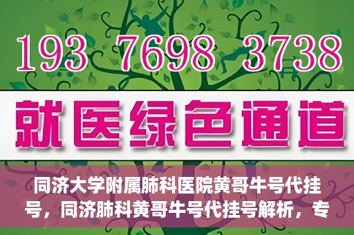 同济大学附属肺科医院黄哥牛号代挂号，同济肺科黄哥牛号代挂号解析，专业医疗服务的深度解读