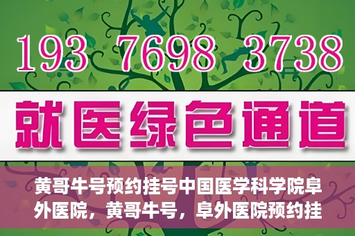 黄哥牛号预约挂号中国医学科学院阜外医院，黄哥牛号，阜外医院预约挂号服务启动，中国医学科学院挂号新体验
