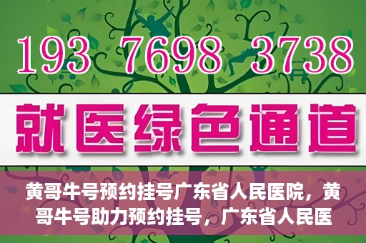 黄哥牛号预约挂号广东省人民医院，黄哥牛号助力预约挂号，广东省人民医院便捷就医新体验