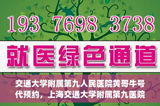交通大学附属第九人民医院黄哥牛号代预约，上海交通大学附属第九医院黄哥预约挂号服务启动，便捷就医新选择