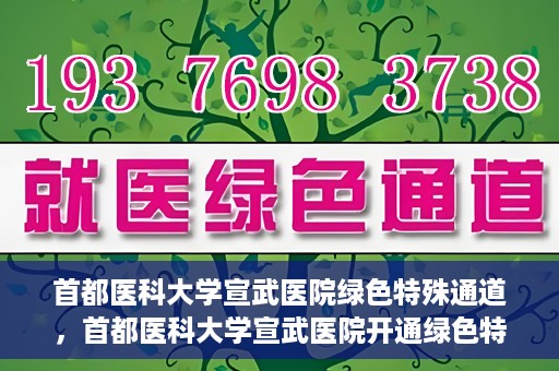 首都医科大学宣武医院绿色特殊通道，首都医科大学宣武医院开通绿色特殊通道，助力患者高效就医