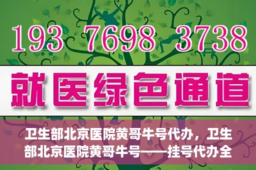 卫生部北京医院黄哥牛号代办，卫生部北京医院黄哥牛号——挂号代办全攻略