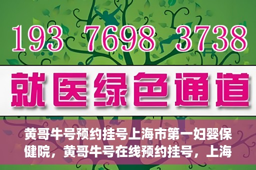黄哥牛号预约挂号上海市第一妇婴保健院，黄哥牛号在线预约挂号，上海市第一妇婴保健院的便捷就医之旅
