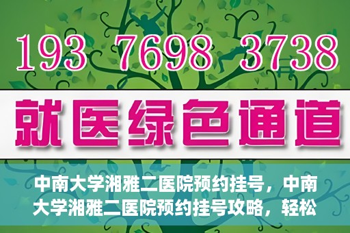中南大学湘雅二医院预约挂号，中南大学湘雅二医院预约挂号攻略，轻松挂号，便捷就医