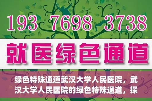 绿色特殊通道武汉大学人民医院，武汉大学人民医院的绿色特殊通道，探索与实践