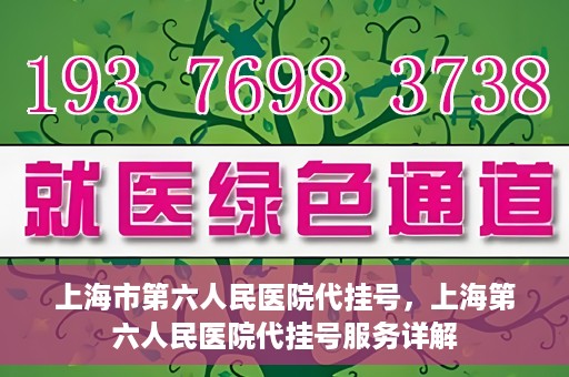 上海市第六人民医院代挂号，上海第六人民医院代挂号服务详解