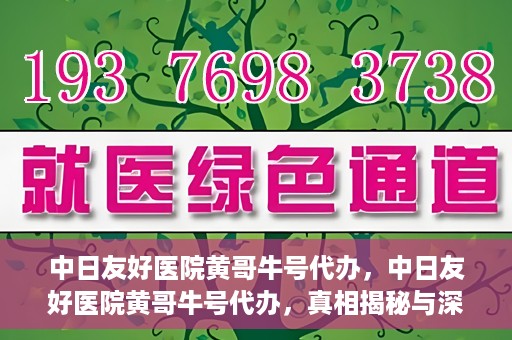 中日友好医院黄哥牛号代办，中日友好医院黄哥牛号代办，真相揭秘与深度解析