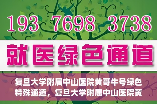 复旦大学附属中山医院黄哥牛号绿色特殊通道，复旦大学附属中山医院黄哥牛号，绿色特殊通道开启健康之门