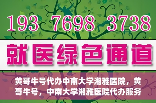 黄哥牛号代办中南大学湘雅医院，黄哥牛号，中南大学湘雅医院代办服务详解