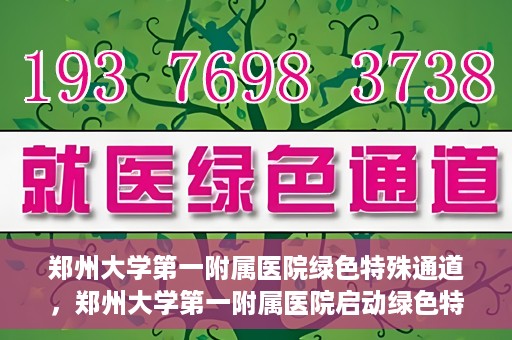 郑州大学第一附属医院绿色特殊通道，郑州大学第一附属医院启动绿色特殊通道，助力患者高效就医