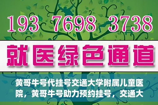 黄哥牛号代挂号交通大学附属儿童医院，黄哥牛号助力预约挂号，交通大学附属儿童医院开启便捷就医新篇章