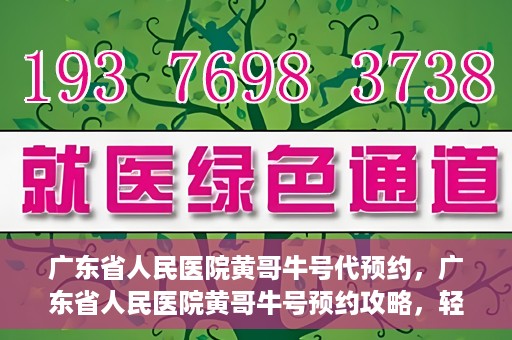 广东省人民医院黄哥牛号代预约，广东省人民医院黄哥牛号预约攻略，轻松掌握预约流程