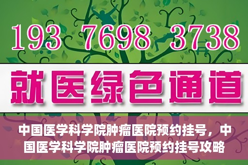 中国医学科学院肿瘤医院预约挂号，中国医学科学院肿瘤医院预约挂号攻略，一站式解决您的就医难题