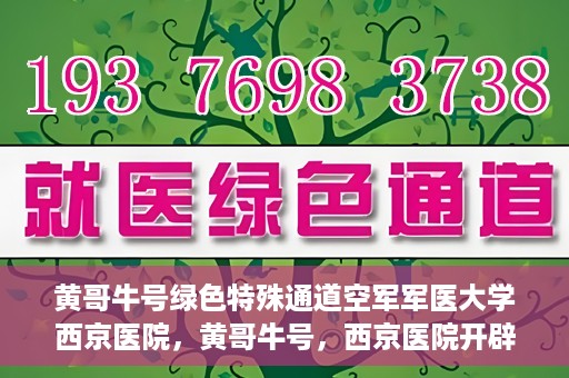 黄哥牛号绿色特殊通道空军军医大学西京医院，黄哥牛号，西京医院开辟绿色特殊通道，空军军医大学的使命与担当