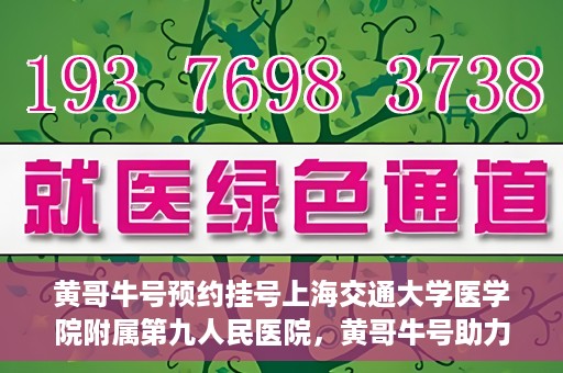 黄哥牛号预约挂号上海交通大学医学院附属第九人民医院，黄哥牛号助力预约挂号上海交通大学医学院附属第九人民医院，一站式便捷就医体验